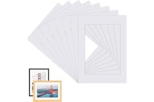 Rebanky 8 pcs Picture Photo Mounts Card A4 Picture Mounts Photo Frame Mount Card for 6 x 8 in Picture Photo White