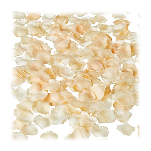 2500 x Rosenblätter Champagner, Rosenblüten zum Streuen, Deko für Hochzeit und Valentinstag, Hochzeitsgeschenk, creme