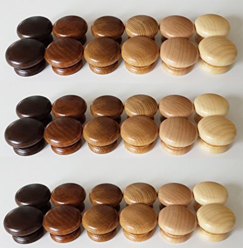 20 x wooden knobs door handles oak beech cabinet drawer wood Amazoak 40mm dia (Light golden oak (oak))