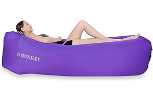 SHENKEY Aufblasbares Sofa,Luftsofa-Hängematte mit Wasserdichtem und Auslaufsicherem Design - Perfekte Tragbare Aufblasbare Couch für Garten, Seeufer, Strand, Camping und Musikfestivals (Lila)