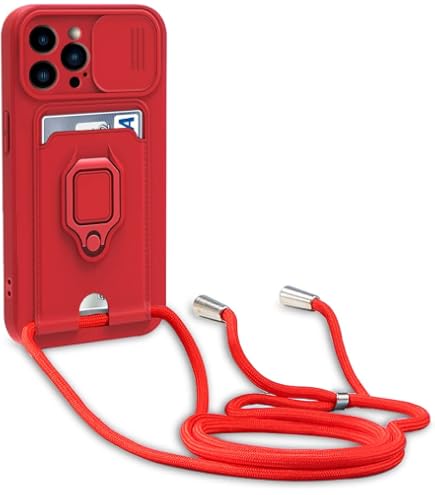Xinyunew Cover Per Xiaomi 13T / 13T Pro – Custodia Con Sportellino Per Fotocamera, Anello Magnetico 360° E Cordino, Colore Porpora