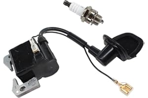 HURI Pocket Bike Mini Quad Dirt Bike Ignition Coil and Spark Plug for 49cc 2 Stroke Engine KXD 701 708A