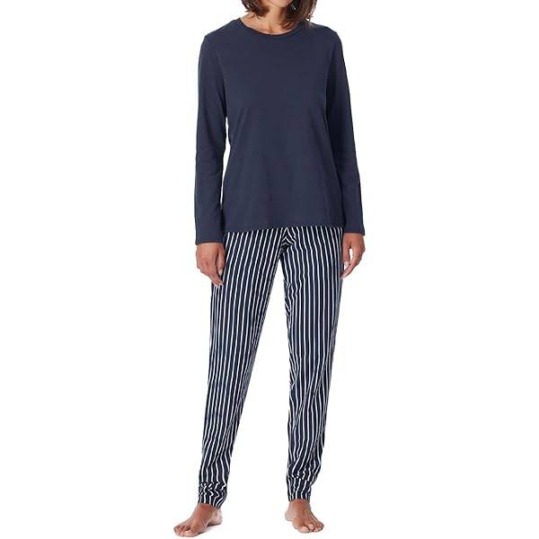 CALIDA Sweet Dreams Korte pyjama voor dames, van 100% katoen, broek met stoffen beklede elastische tailleband, Peacoat Blue., 40-42
