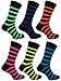 Produktbild Herren Socken Neonfarben Teddy Boy Rock & Roll Kostüm Socken 3 Paar mit verschiedenen Streifen A