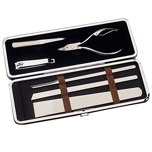 6 PCS Stainless Steel Pedicure Hand Foot Care Callus Cuticle Remover Shaver Scraper Cutter Nail File Clipper Pedicure Tools Kit with Case