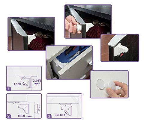 Magnetic Drawer and Cupboard Lock Set - 4 Locks and 1 Key