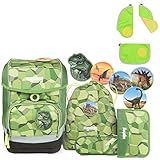  Ergobag Cubo Bäranusaurus Rex Schulrucksack-Set 5tlg + Sicherheitsset Grün