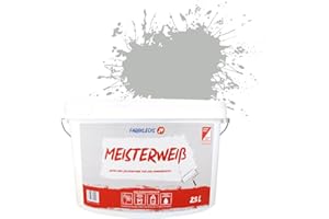 Farbklecks24 Meisterweiß Color, Wandfarbe Grau 7-0 (2,5L),(versch. Farben),hohe Deckkraft