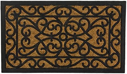 SWHF Rectangle Coir and Rubber Door Mat, Virgin Rubber and Extremely Durable Rectangular Door mat for Indoor and Outdoor(Black)