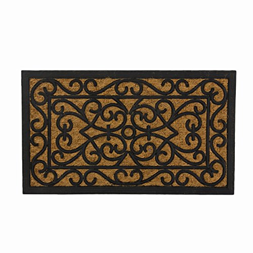 SWHF Rectangle Coir and Rubber Door Mat, Virgin Rubber and Extremely Durable Rectangular Door mat for Indoor and Outdoor(Black)