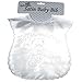 Large My Christening Day White Satin Christening Bib With Bear Embriodery