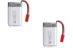 YUNIQUE GREEN-CLEAN-POWER - Juego de 2 Baterías 3.7V 750mAh 25C | Compatibles con MJX X200 X300C X400 X500 X800 | Rendimiento Duradero, Plateado | Dimensiones: 45x24x8 mm - Peso: 16 Gramos