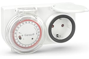 Garza 400601 Prise programmable analogique d'extérieur Blanc (Prise à 2 broches)