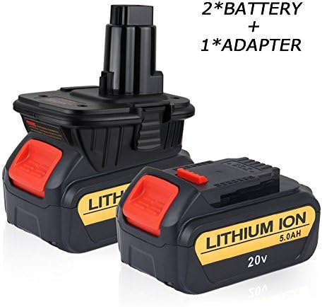 LYPULIGHT Dewalt Max XR DCB205 Batteries 2 Pack + DCA1820 Battery Adapter for Dewalt 18V Tools, Replace for DC9096 DC9099 DW9096