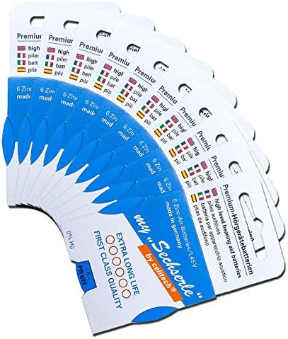 Sechserle Hearing Aid Batteries Size 675 / BLUE - Recycled Packaging - Pack of 60