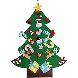 AerWo 3ft Bricolaje árbol de Navidad de Fieltro Con 26 Adornos Desmontables Regalos de Navidad de año Nuevo Para los niños de Pared de Puerta Decoración Colgante