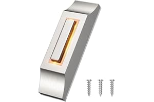 GLOBALHUT Botón de timbre con luz LED, botón pulsador de timbre con montaje en pared, temperaturas de -4 a 240, adecuado para garajes domésticos