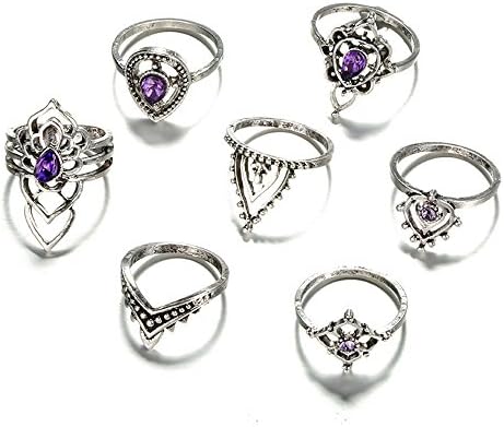 GreatestPAK, 2018 Fashion Ring Sets, Women Knuckle Ring Jewelry Finger Tip Rings (Sliver-F)