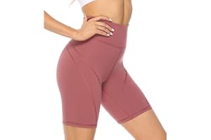 JOYSPELS Womens High Waisted Gym Shorts - Running Shorts with Inner Pockets, Non See Through Yoga Cycling Shorts for Women