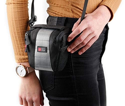 Petite Sacoche pour Nikon Coolpix P610 et L840 Canon PowerShot SX410 IS et Pentax XG-1 appareils photo Bridge NU - en noir gris boucle de ceinture et bandouli re - DURAGADGET reviews Petite Sacoche pour Nikon Coolpix P610 et L840 Canon PowerShot SX410 IS et Pentax XG-1 appareils photo Bridge NU - en noir gris boucle de ceinture et bandouli re - DURAGADGET