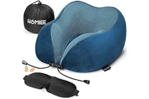 HOMIEE Podróżna poduszka pod kark, ortopedyczna poduszka pod kark, do spania, pianka z pamięcią kształtu, ergonomiczna poduszka podpierająca kark zapewnia optymalny komfort dzięki najlepszej piance z