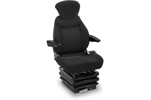 hillvert Asiento para Tractor Sillón HT-RUNDLE-8 (Reposabrazos, Reposacabezas, hasta 130 kg, 61,5 x 53 cm, Ajustable, con suspensión)