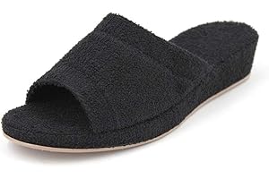 JOMIX Chaussons à Talon Compensé Sandales Compensées Femme Confortable Pantoufles été éponge