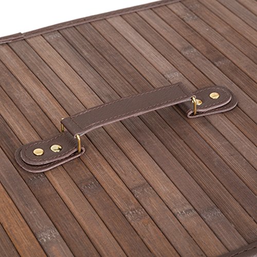 TecTake Robuster Bambus Wäschekorb faltbar mit Deckel und herausnehmbarem Wäschesack – diverse Modelle – (100L braun | Nr. 401833) - 5