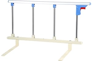 Signstek Bed Rail Safety Side Aluminium Alloy Bed Rails with One Key Folding for Adults, Toddler Assist Handle Handicap Bed Railing 35x90cm