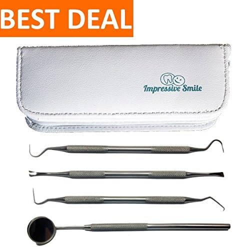 #1 Dentist Tools Kit – A Grade Stainless Steel Dental Hygiene Set, Tarter Remover, Dental Pick, Dental Scraper, Mouth Mirror and FREE Protective Case