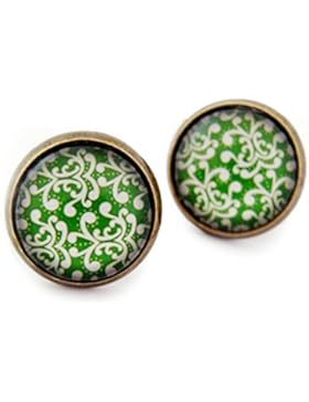 Miss Lovie Ohrstecker Vintage Blumen Ohrringe Flower Cabochon 12mm Ohrschmuck