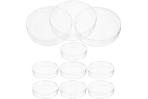 CAXUSD 10Pcs Petri Dish with Lid Tissue Culture Plate for Science Experiments Clear for Cell Culture and Laboratory Use
