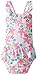 i play Classics Ultimate Swim Nappy Ruffle TankSuit for Girls (12-18 Months, Infant, White Frangipani)