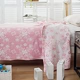 Lavable en la lavadora WDZA Compresas De Gasa De Algodón Manta Siestas Aire Acondicionado En Verano, Hojas De 180X220Cm, Copito De Nieve - Polvo