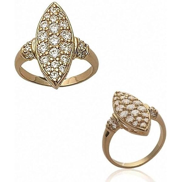 Bague Améthyste Marquise Cz 11mm - Plaqué Or 18K - Taille 56 - Dolly-Bijoux - Fabriqué En France
