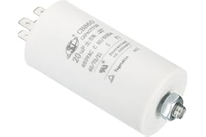 PATIKIL CBB60 20uF Running Capacitor, AC 450V 4 Pins 50/60Hz Cylinder Bottom with Screw 75x40mm for Air Compressor,Cleaning Machine Motor Star