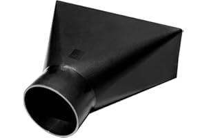 POWERTEC 70151 - Cappuccio antipolvere di forma rettangolare, con imbuto, 10 cm, attacco largo 25,4 cm, per raccolta polvere