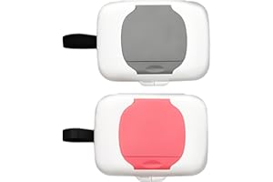 iuiiaii 2 Pcs Baby Wipes Dispenser Portable Dustproof, Wet Wipes Dispenser Box Secure Seal, With Easy-Open Lid with Leak-Proof Edge Wet Wipe Box, Ideal for Travel Baby Wipes, Travel Trips