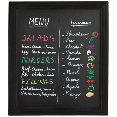 Universal Wandtafel witterungsbeständig Farbe: schwarz 60x80cm WBU-BL-60 - 2