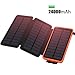 Price comparison product image Solar Charger 24000mAh Waterproof Portable Charger, ADDTOP Power Bank with 3 Solar Panels Foldable Battery Pack 2 USB For iPhoneX, 8/7plus, iPad, Samsung, All Smartphone, Outdoor Camping Travelling