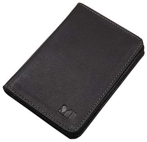 Cuir de Buffle Pochette de Carte d'identité et Porte Carte de crédit MJ-Design-Germany en 2 diverses Couleurs (Noir)