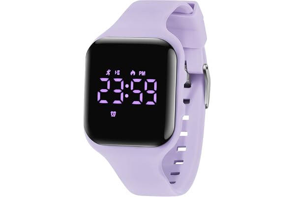 aswan watch Montre Digitale Enfant avec Chronomètre, Eclairage, Alarme, Date,Podomètres Marche Non Connecté-Montres Sport pour Fille Garcon avec Bracelet en Silicone