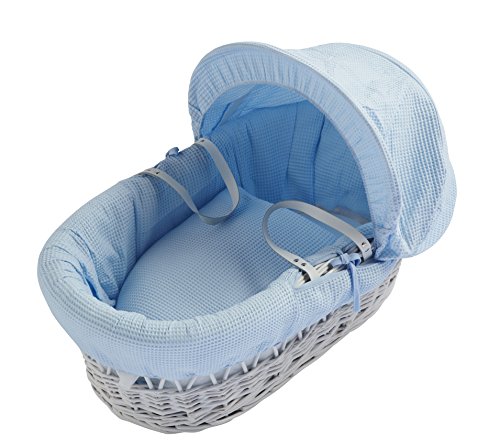 Kinder Valley Waffle Wicker Moses Basket, White