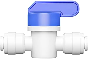 Ctyjia 1 Pcs 1/4" Ball Valve Shut-Off Valve, Water Inlet Pipe Connector, Inline Tap/Isolation Valve for RO Reverse Osmosis Water Filter Fittings