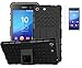Produktbild Sony Xperia M5(2015) Hülle mit Panzerglas,TPU+PC Ultra Slim Silikon Tough Rugged Dual-Layer Hardcase with Built-in Kickstand Thin Stand Case,Wasserdicht Shockproof Anti Slip Stoßfest Protection Tasche Schutzhüllen für Sony Xperia M5(2015) 5.0Zoll-[schwarz]+Panzerglas/Schutzfolie/Displayschutzfolie