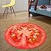 Produktbild Kreative Fruchtteppich Weich Und Schön Kristall Samt Runde Matte Rutschfeste Chemische Faser Baby Krabbeln Matte Wohnzimmer Studie Schlafzimmer Kinderzimmer Teppich Maschine Waschbar ( Design : Tomato , Size : D80cm )