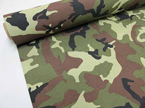 Confección Saymi Metraje 2,45 MTS Tejido loneta Estampada Ref. Camuflaje Verde, con Ancho 2,80 MTS.