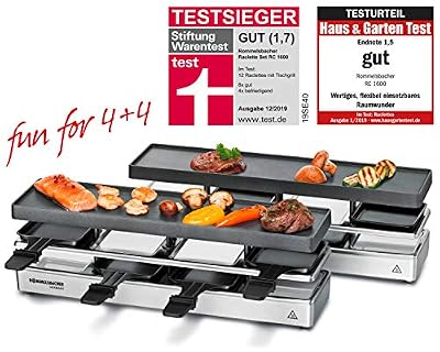 Rommelsbacher Raclette Grill, argent 8 Personen Silber