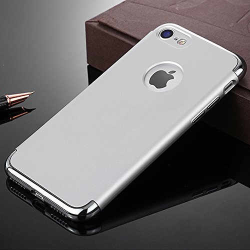 WYBAN Ultra delgado y ligero superficie lisa Funda Case Cover PC protecci  n  3 en 1 a prueba de golpes funda para protectora de parachoques trasero Apple iPhone 7plus m  vil   Iphone7plus  Plata 