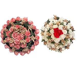 GadinFashion? Full Juda Bun Hair Flower Artificial flower gajra Combo for Wedding and Party